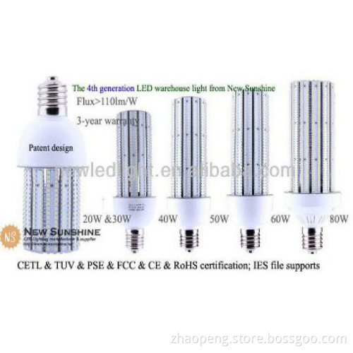 CE ROHS 80w corn bulb 3 year warranty E40 E27 80w high power led bulb